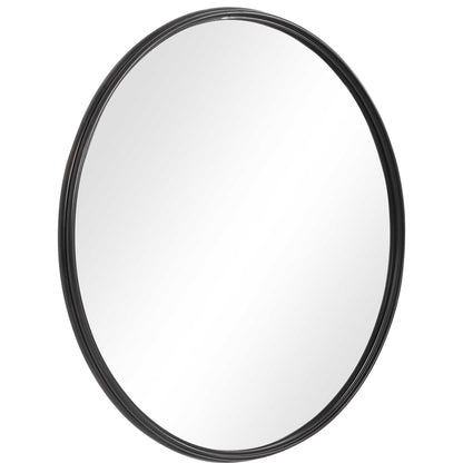 Belham - Round Iron Mirror - Black