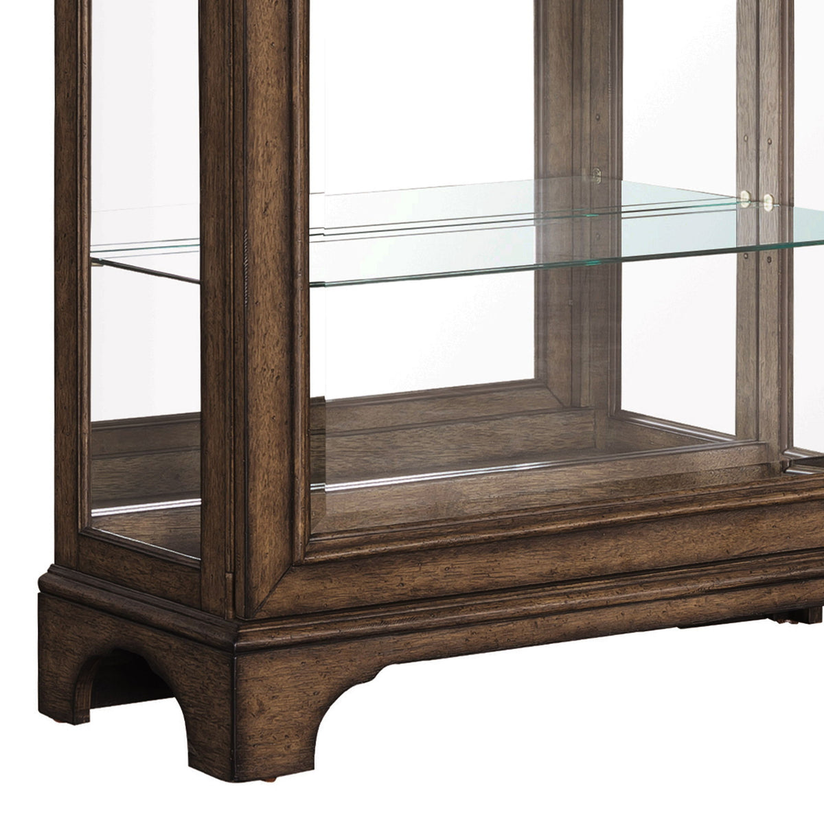 Pulaski Accents - Sliding Door Curio With Glass Shelves And LED Light - Dark Brown