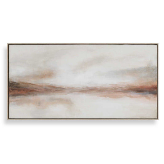 Haze In The Horizon - Landscape Painting - Brown / Orange / White